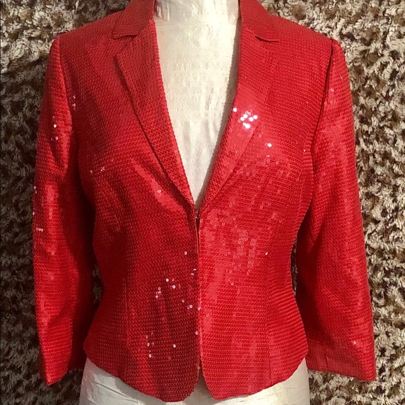 PATRICIA FIELD RED SEQUIN BLAZER - Picture 3 of 6